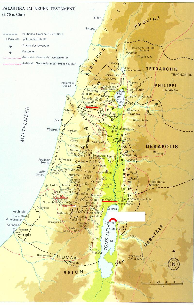 Jesu zeit israel grundschule zur landkarte Karte: Israel